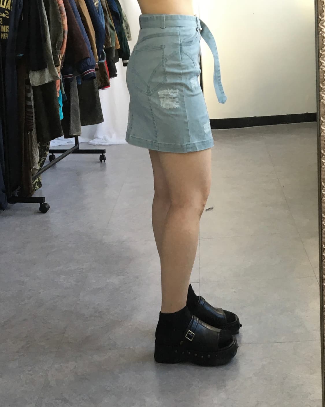 Belted damage mini skirt 상품이미지6