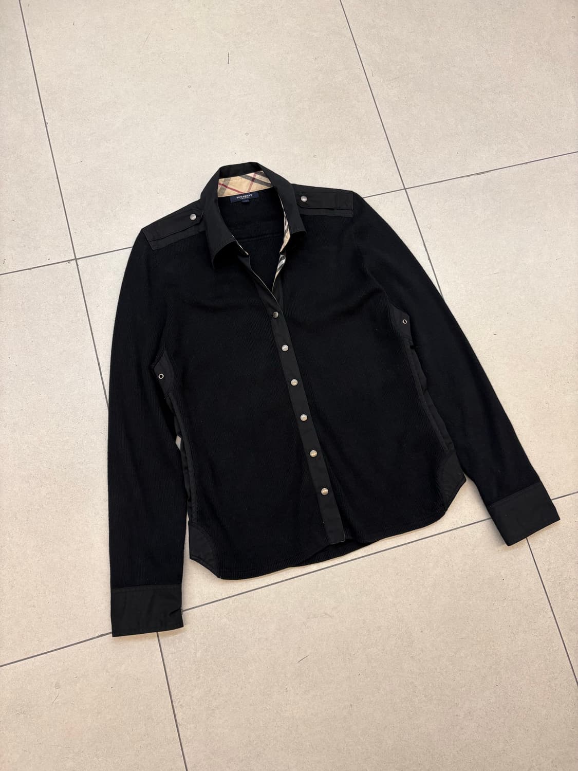 버버리 런던 카라 울 니트 셔츠 자켓 상품이미지5