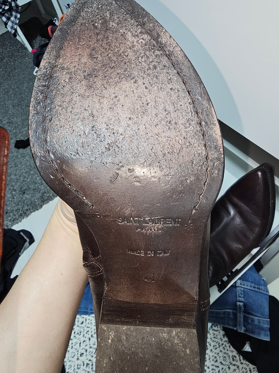 생로랑 루카스 41부츠 브라운/블랙 두제품 상품이미지4