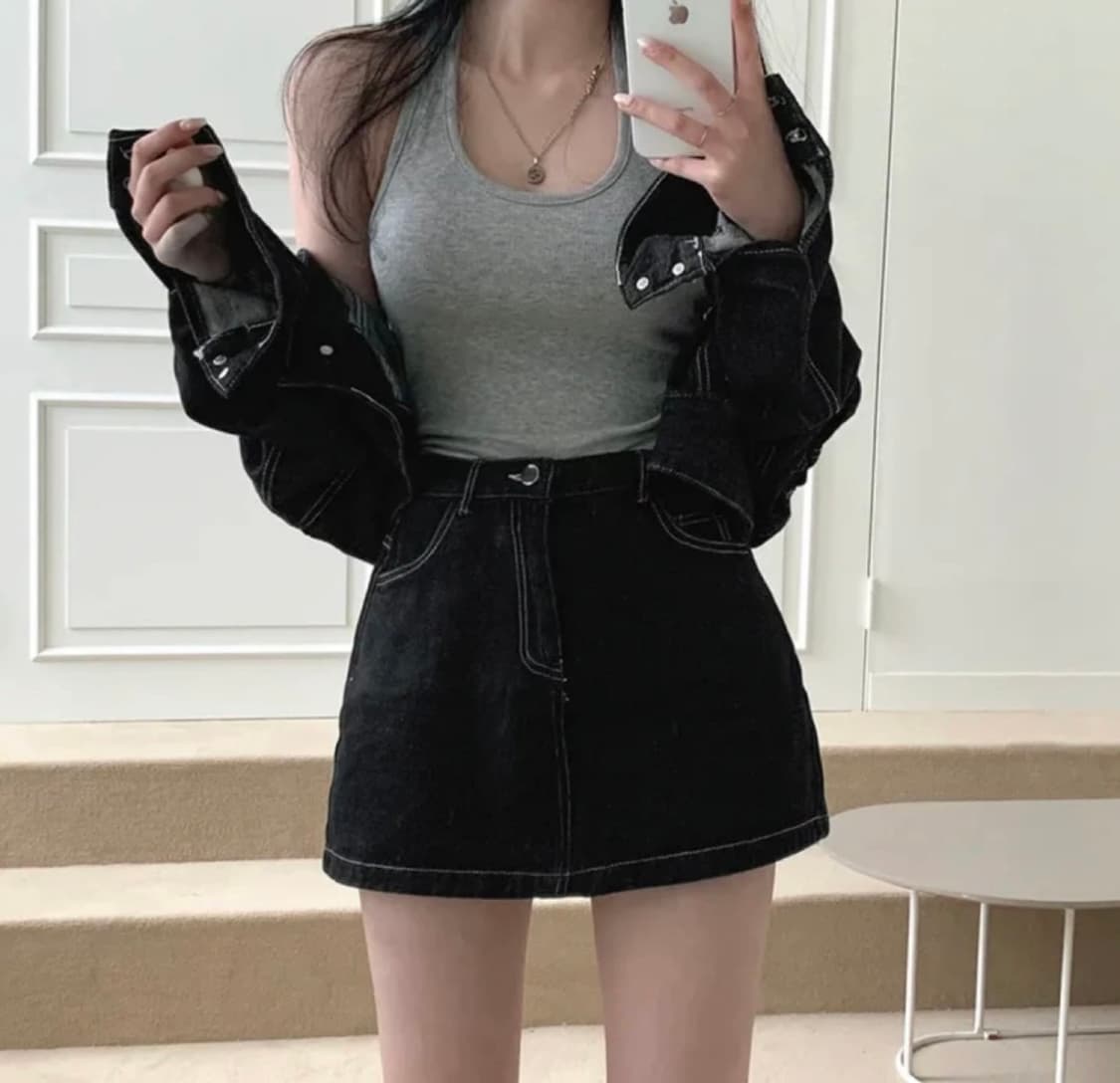 홀터넥나시 그레이 블랙 새상품 상품이미지2