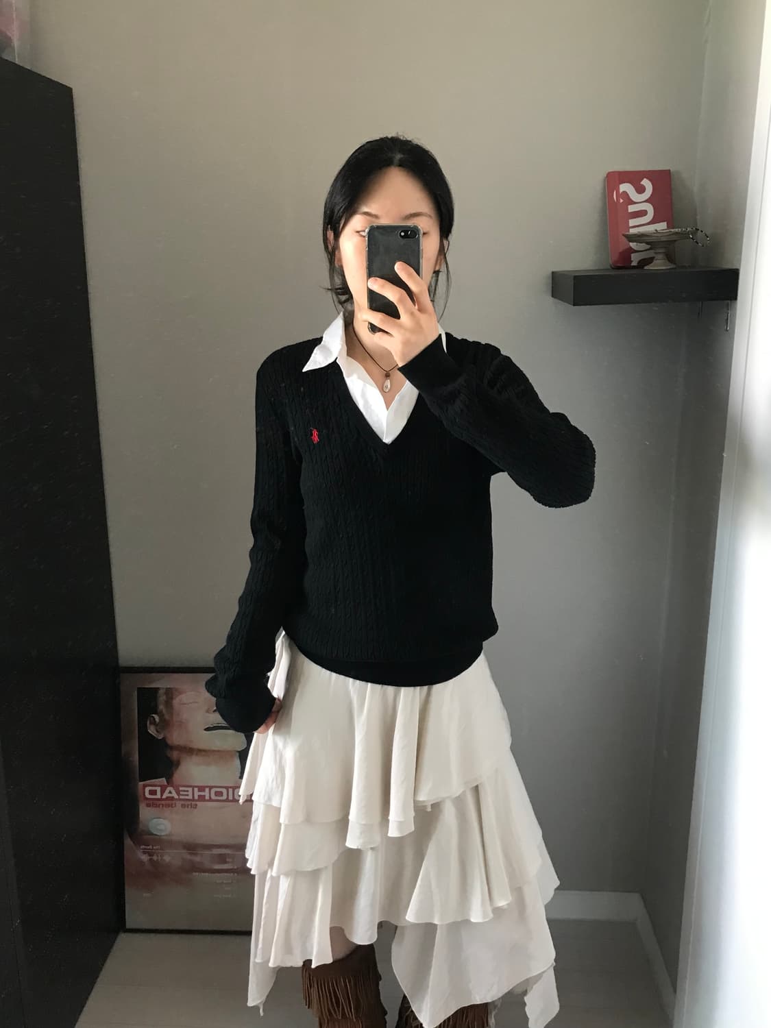 로렌 랄프로렌 포니 로고 카라 블랙 니트 상품이미지2