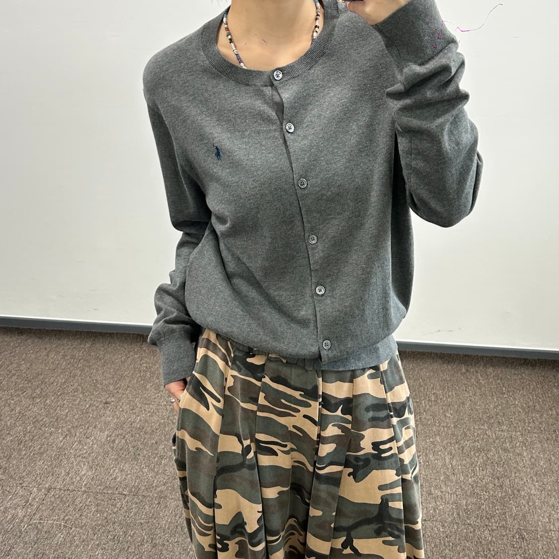 Polo 폴로 현행QR 메리노울 업버튼 가디건 상품이미지2