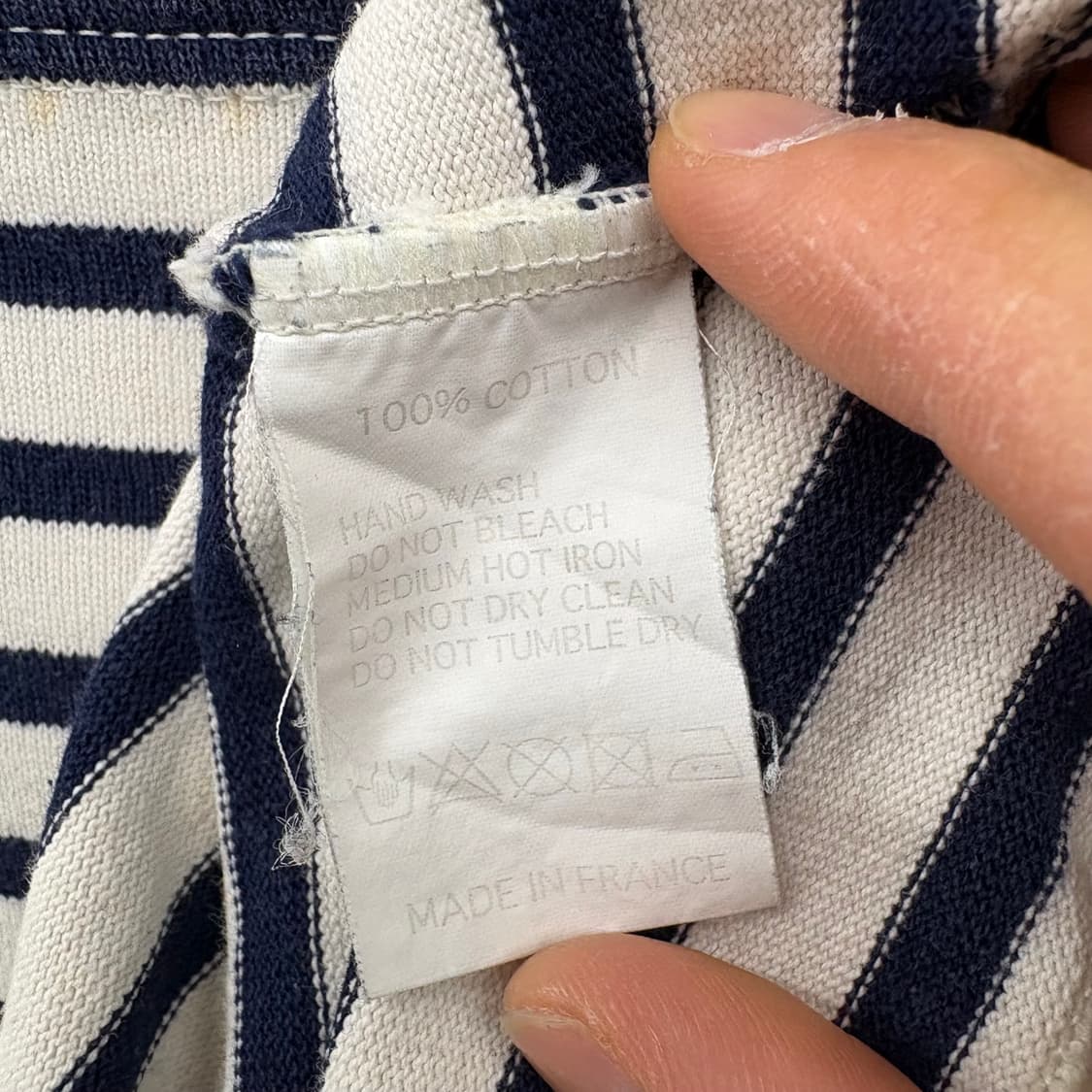 오르치발 아이보리 네이비 스트라이프 티셔츠 여/L 상품이미지7