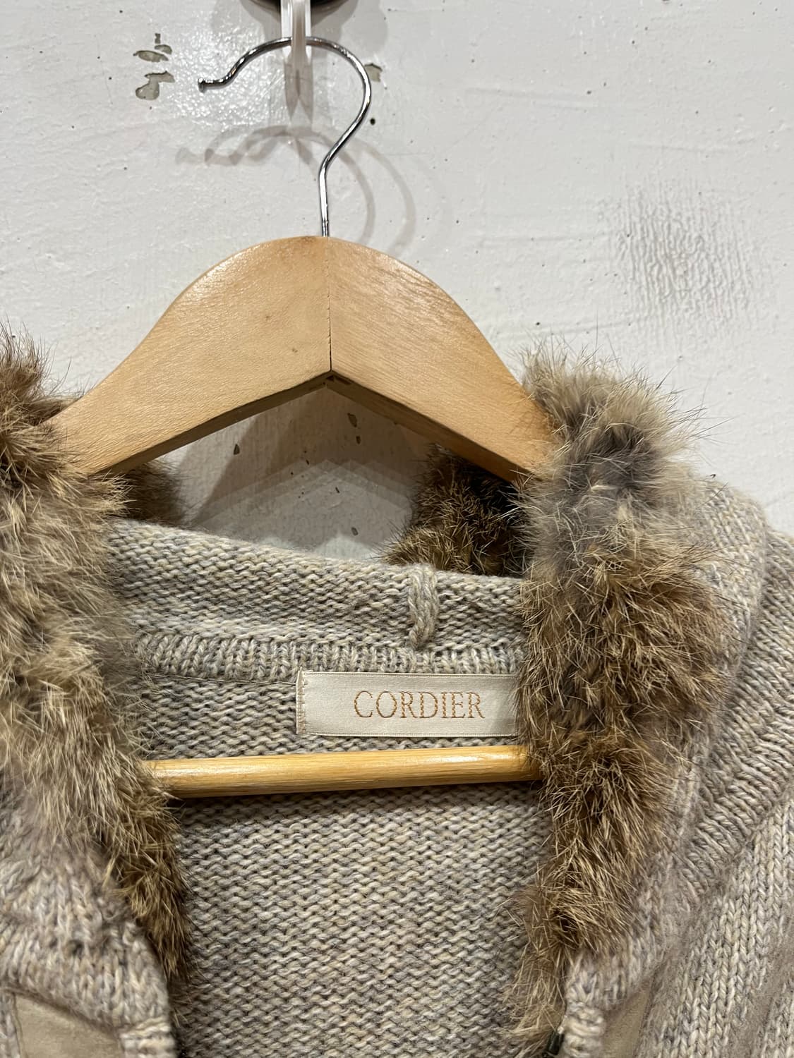 cordier 울 캐시미어 모리 니트집업 Made in JAPAN 상품이미지4