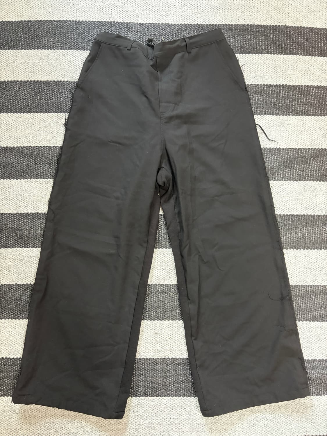 (L)MJD / CONTRAST WIDE SWEAT PANTS BLACK 상품이미지5