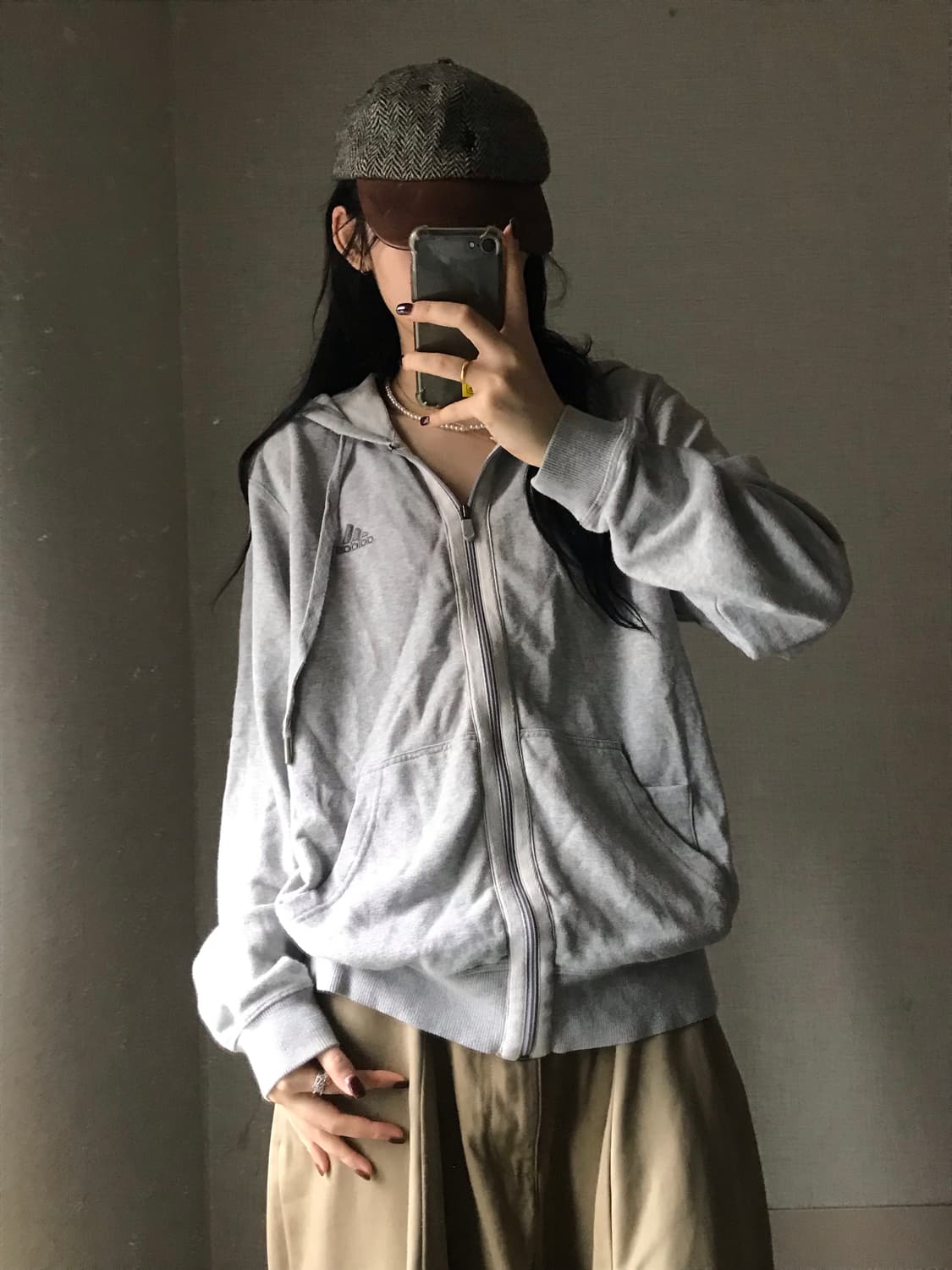 아디다스 그레이 농구 후드집업 상품이미지5