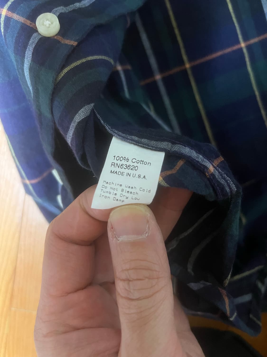 짓먼 깃먼 빈티지 네이비 체크 버튼다운 셔츠 상품이미지5