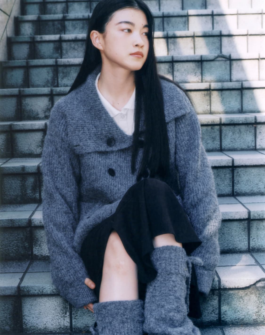 미세키 서울 더블 버튼 볼드 니트 그레이 상품이미지2