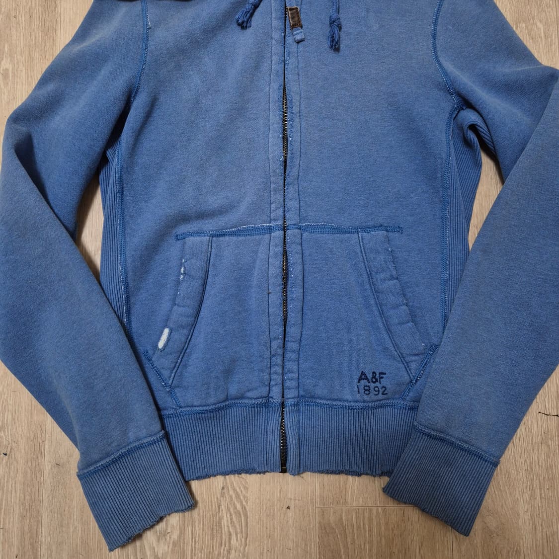 아베크롬비 앤 피치 뉴욕 A&F 1892 블루 후드집업 S(90) 상품이미지3