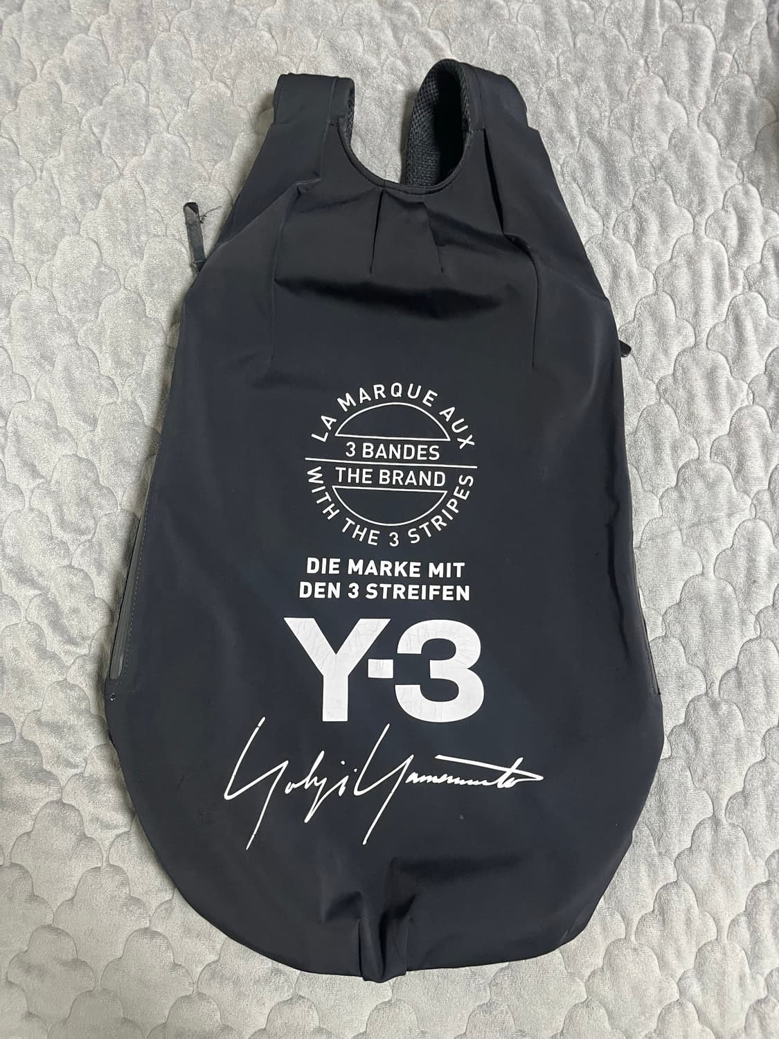 Y-3 요지야마모토 사이드 지퍼 백팩 블랙 상품이미지1