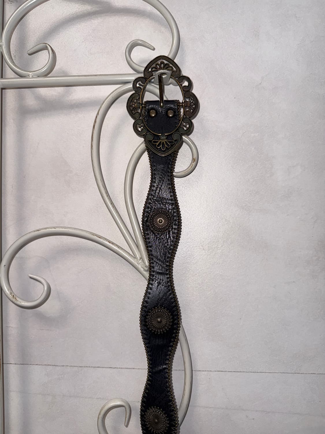 Black oriental charm wave buckle belt 상품이미지4