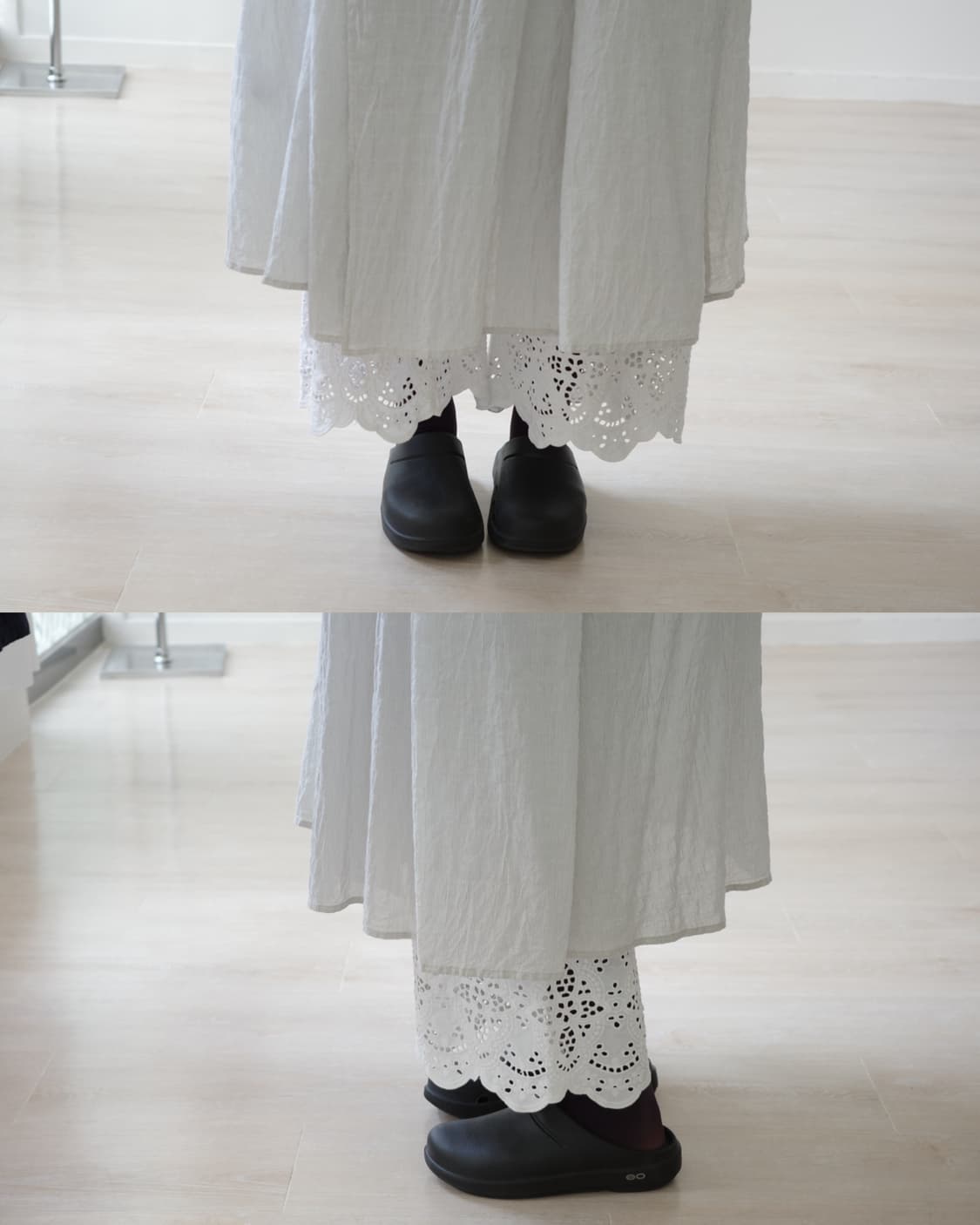  Pure white eyelet lace wide pants 상품이미지3