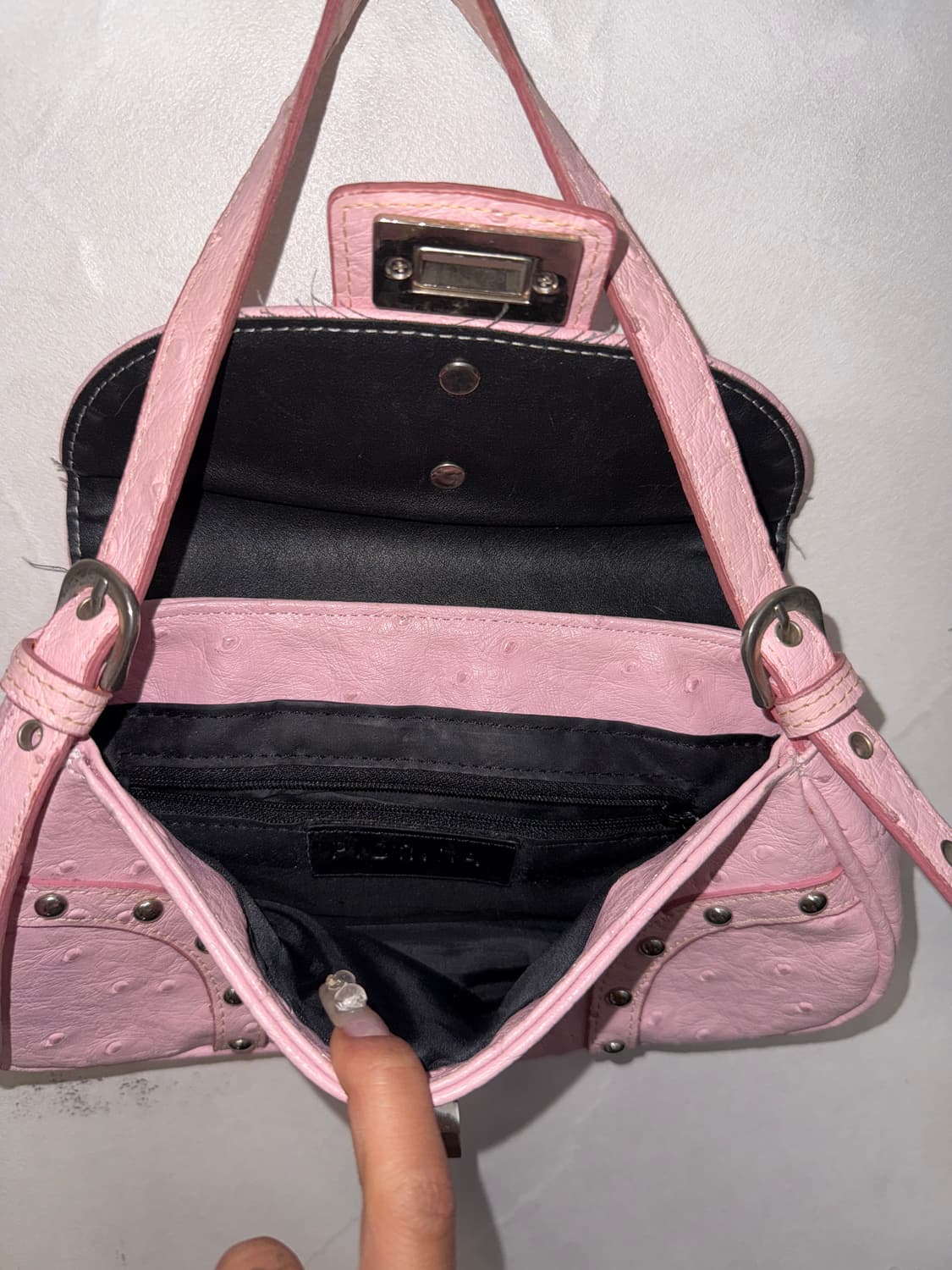 Baby pink stud buckle shoulder bag 상품이미지6