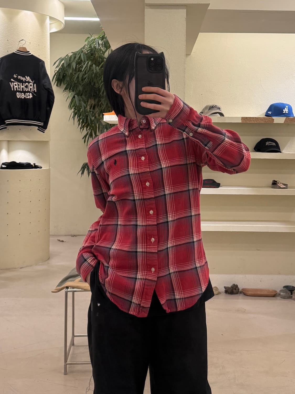 폴로 랄프로렌 레드 체크 플란넬 셔츠 U171 상품이미지1