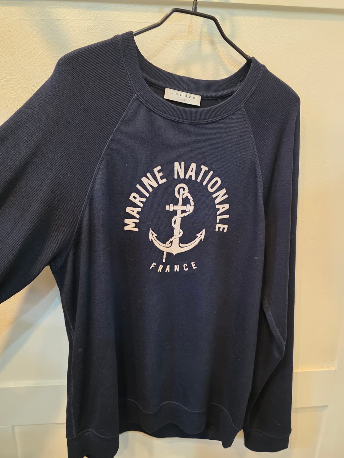 산드로 다크네이비 마린 니트 맨투맨 티셔츠 상품이미지4