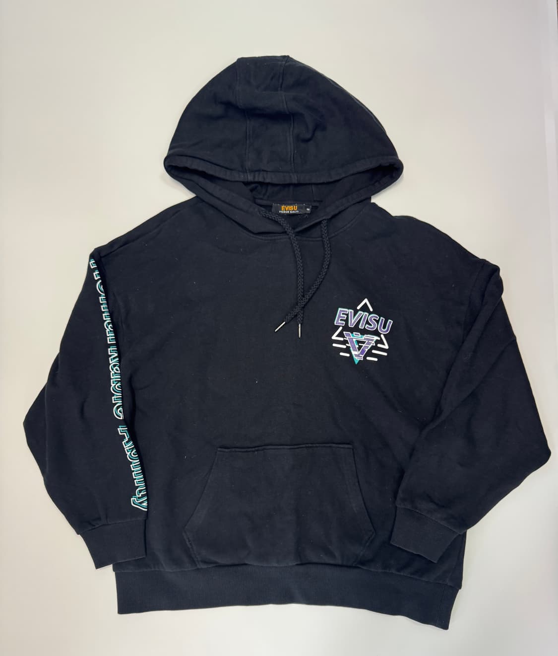 에비수 EVISU 뒷 프린팅 오버핏 후드 티셔츠 L 상품이미지2