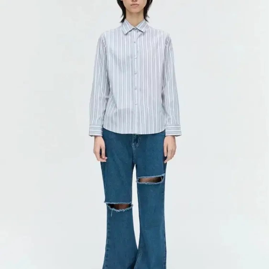 플리즈프로젝트 버튼 스트라이프 셔츠 상품이미지3