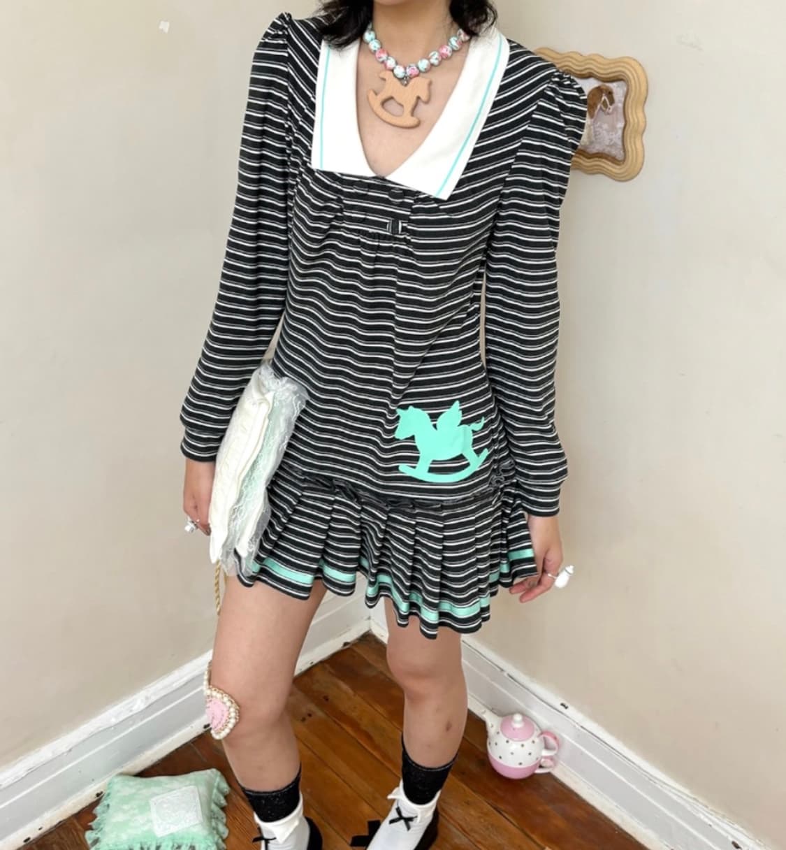 미야우웜 Pleated Babydoll Dress 상품이미지6