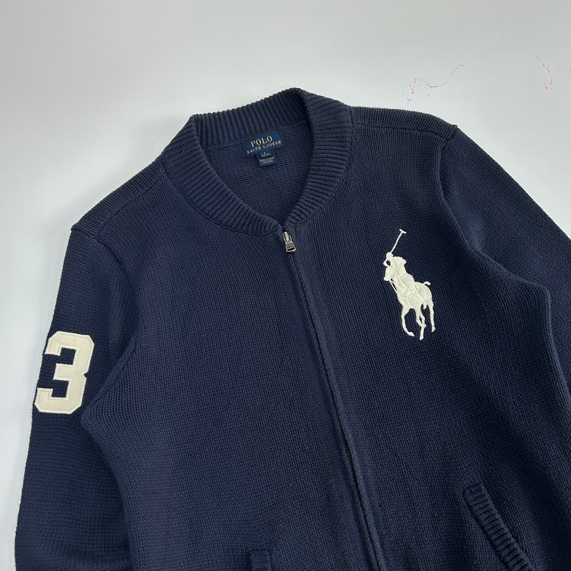 Polo 빅 포니 네이비 니트 집업 상품이미지4