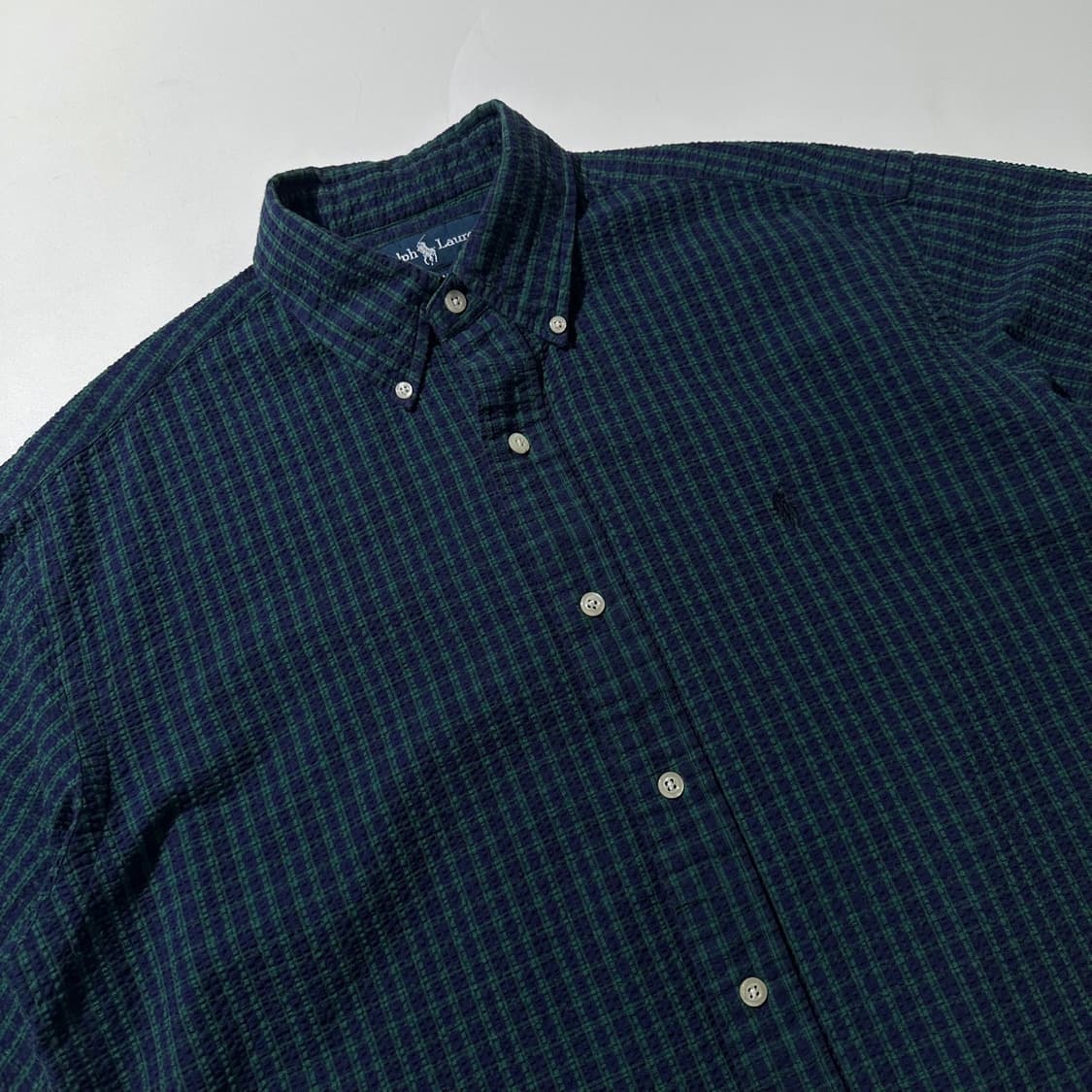 폴로 랄프로렌 시어서커 블랙와치 타탄체크 블레이크 반팔 셔츠 상품이미지3