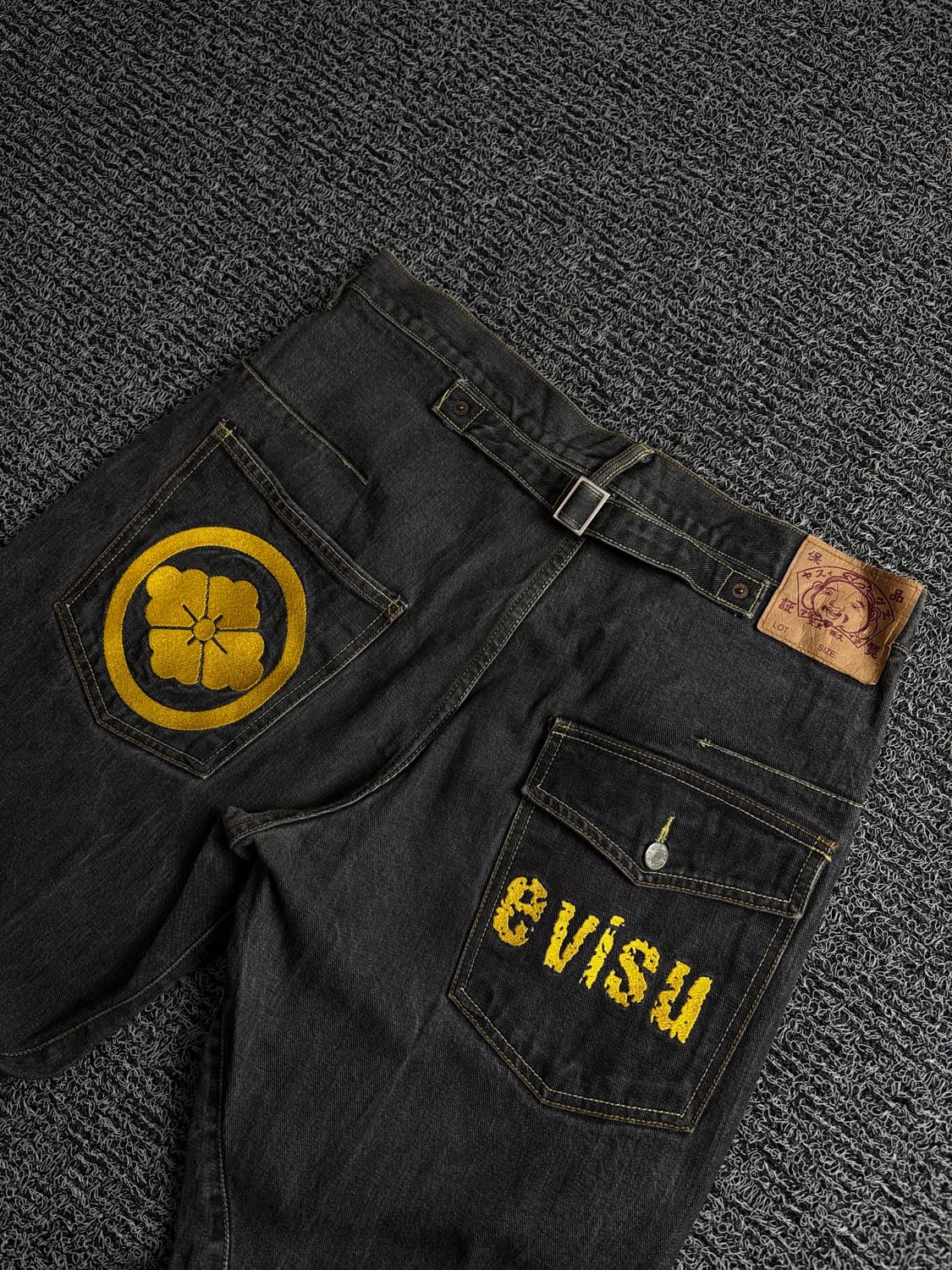 에비수 엔지니어드진 와이드 블랙 커브드 데님 팬츠 1677 상품이미지5