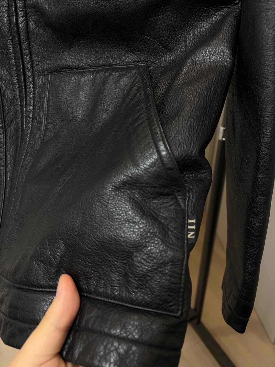 (100) NII 소가죽 후드 레더 자켓 상품이미지8