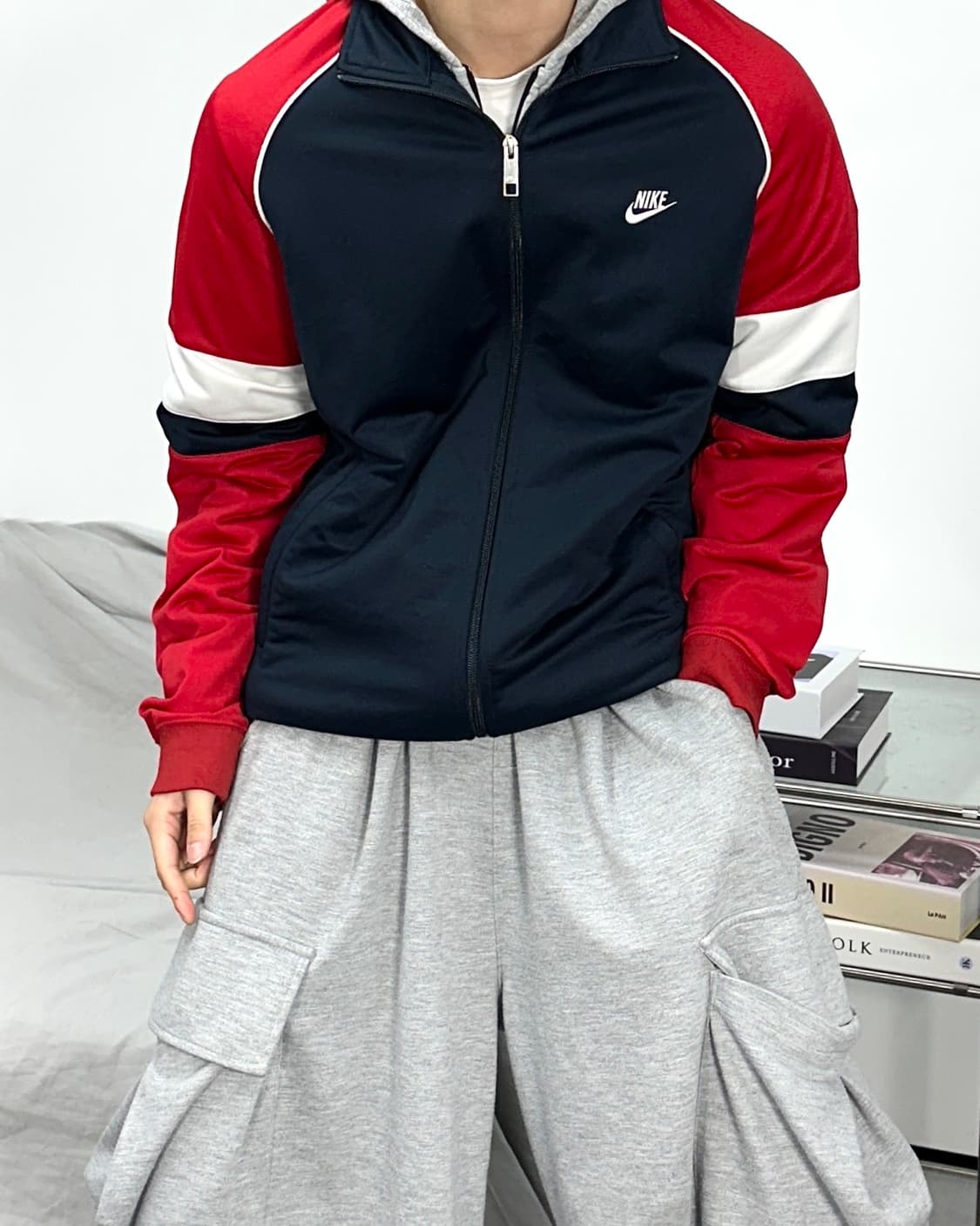 나이키 00s 레드 네이비 트랙탑 져지 M 상품이미지2