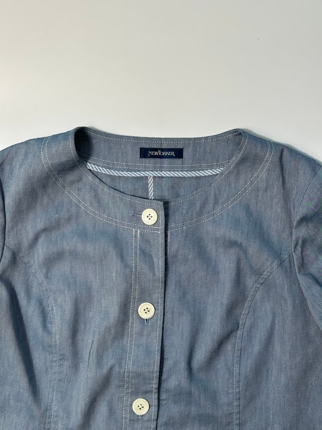 라이트 블루 버튼 자켓 블라우스  상품이미지7