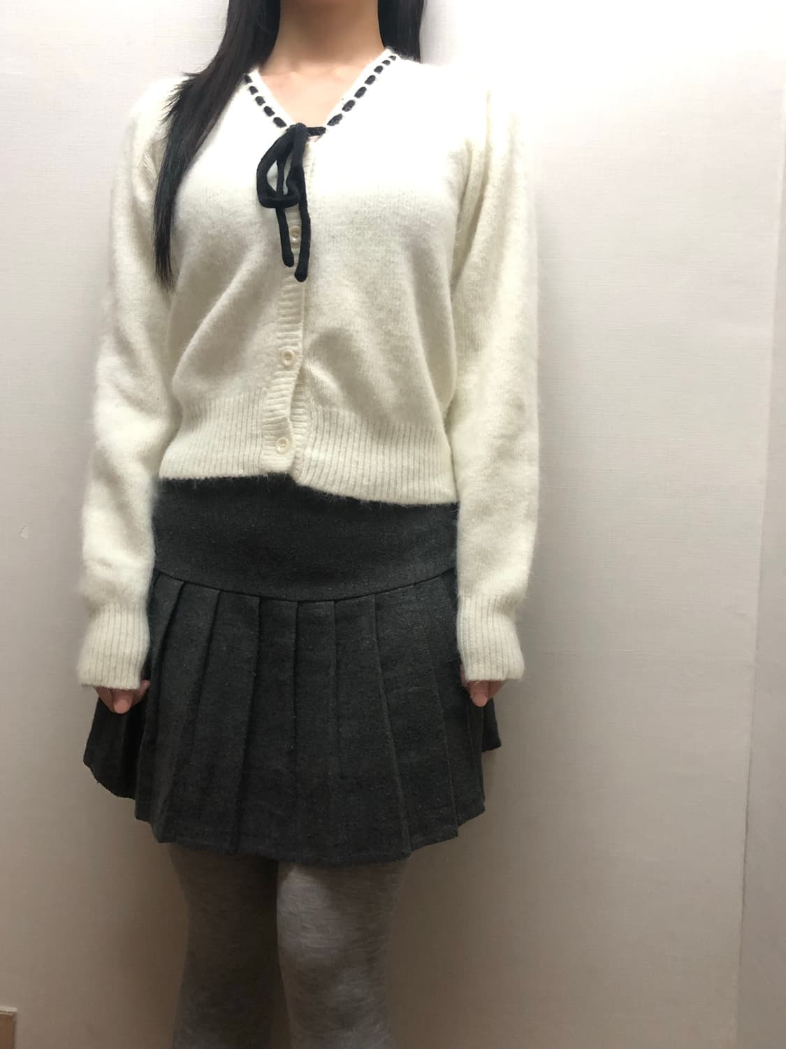 빈티지 화이트 리본 가디건 상품이미지5
