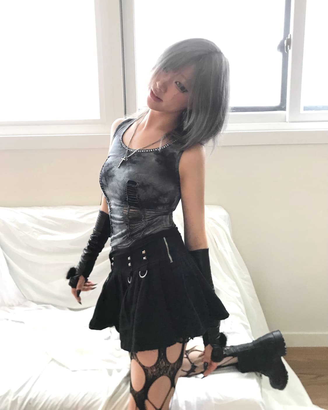 Tie-dye punk top+skirt set 🎸 상품이미지8
