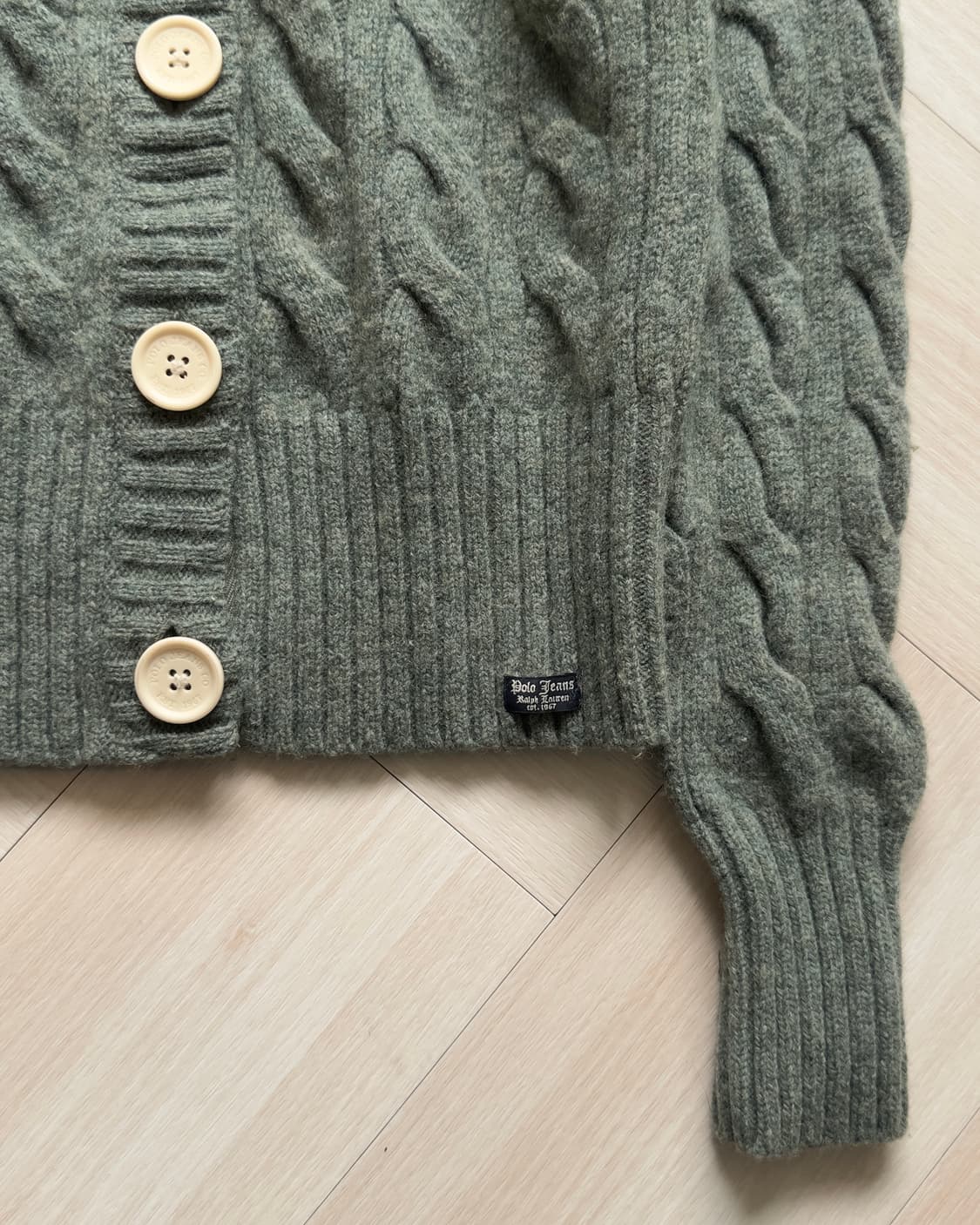 [POLO JEANS] Cable Knit Shawl Collar Car 상품이미지4