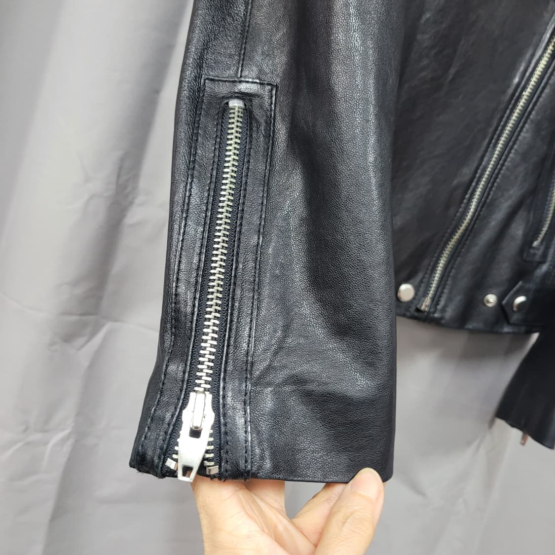 베네통 양가죽 라이더자켓 95 상품이미지6