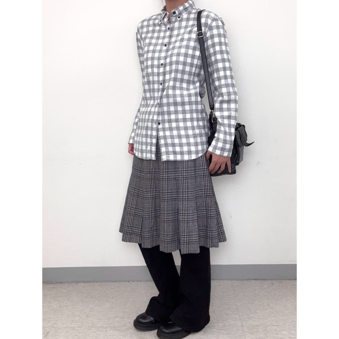 빈티지 그레이 체크 셔츠 상품이미지2