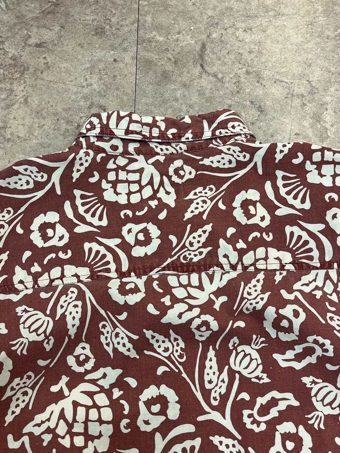 빈티지 하와이안 패턴 반팔 셔츠 레드브라운 XL #csz3714 상품이미지8