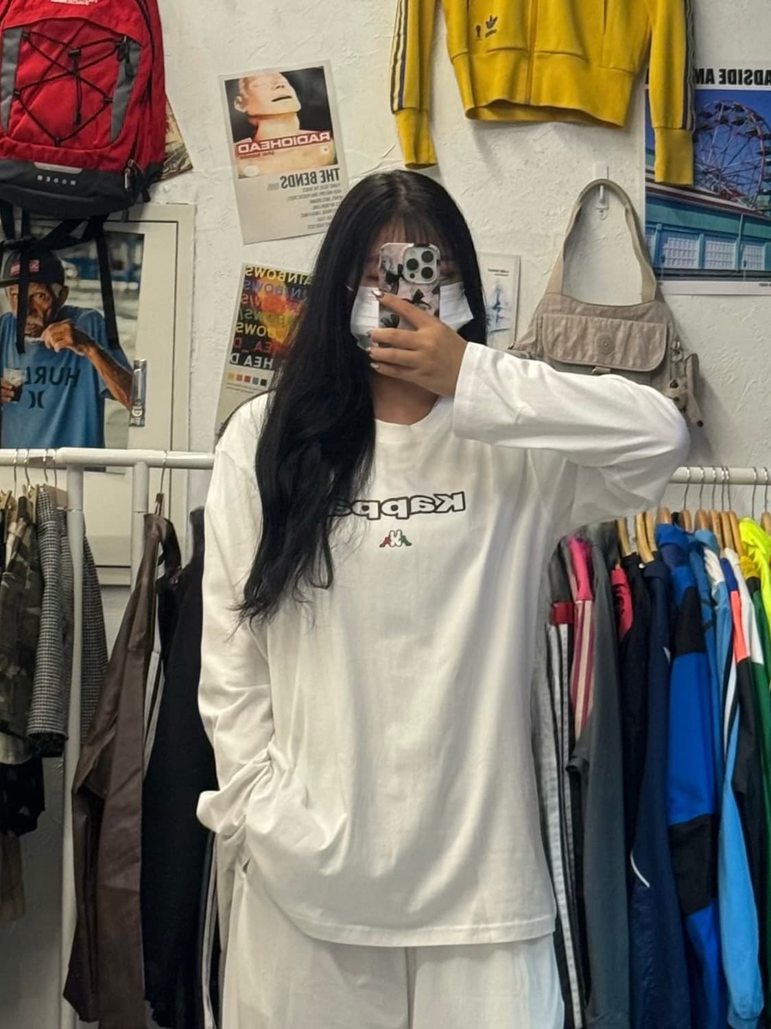 카파 로고 올드스쿨 프린팅 화이트 롱슬리브 XXL 상품이미지1