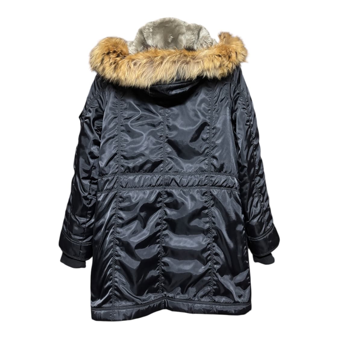 [GUESS] 게스 빈티지 블랙 후드넥 퍼 야상 자켓 M 상품이미지3