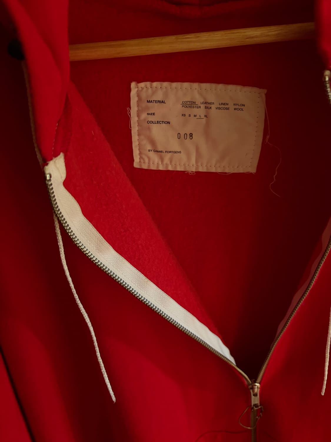 CAMIEL FORTGENS  zip hoodie-red (L) 상품이미지4