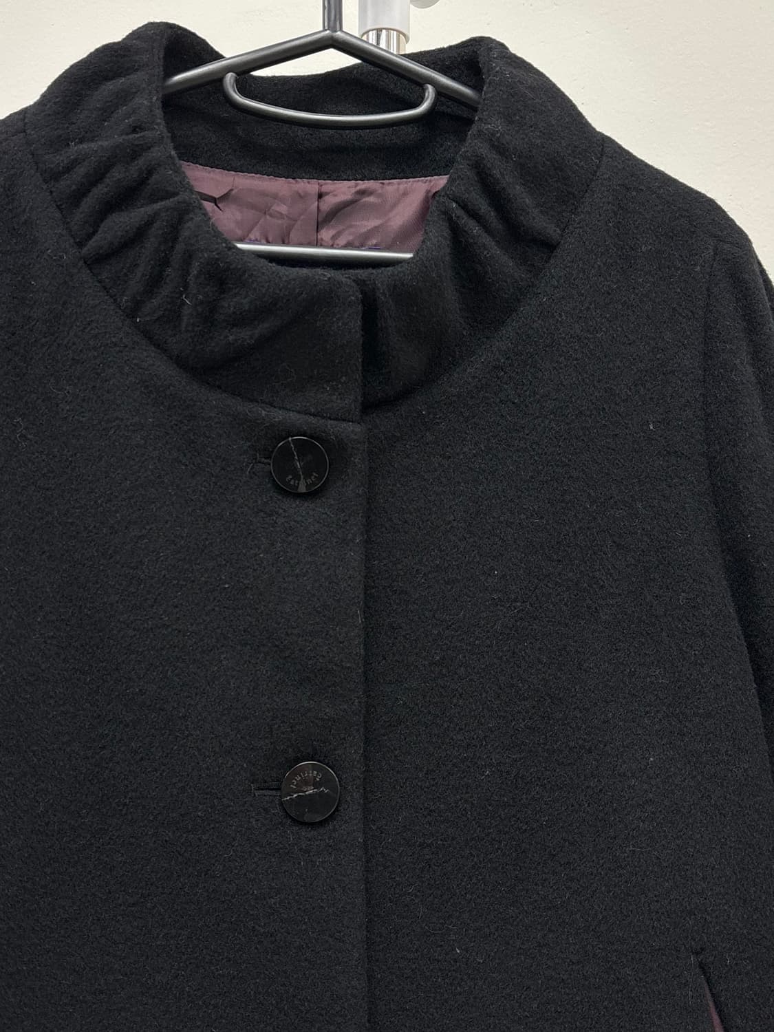 빈티지 블랙 울 자켓 하프 코트 상품이미지6