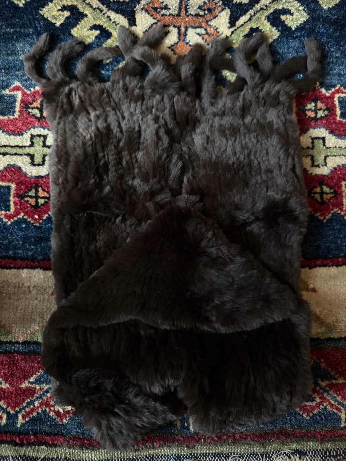 Rex Rabbit Fur Ushanka muffler hoodedHat 상품이미지8