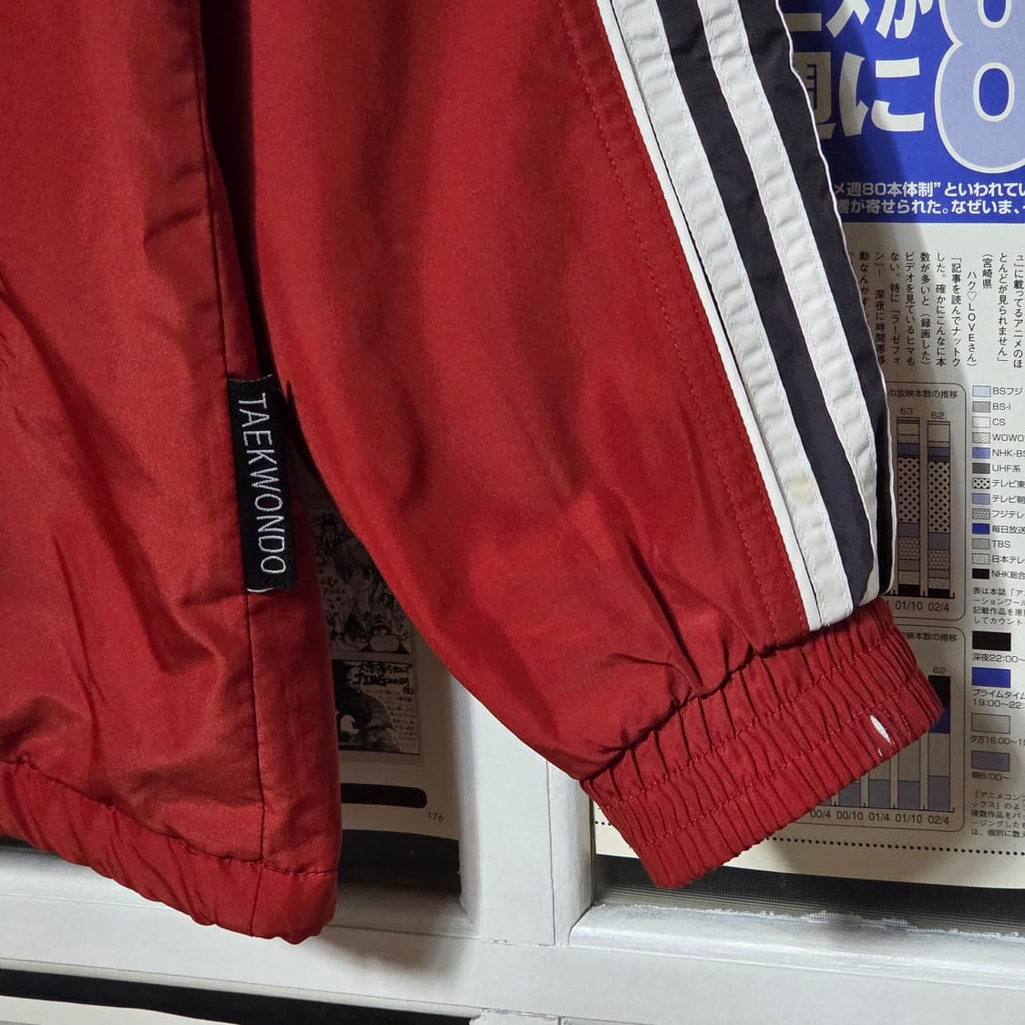 아디다스 90S 빅로고 바람막이 누빔 점퍼 상품이미지5