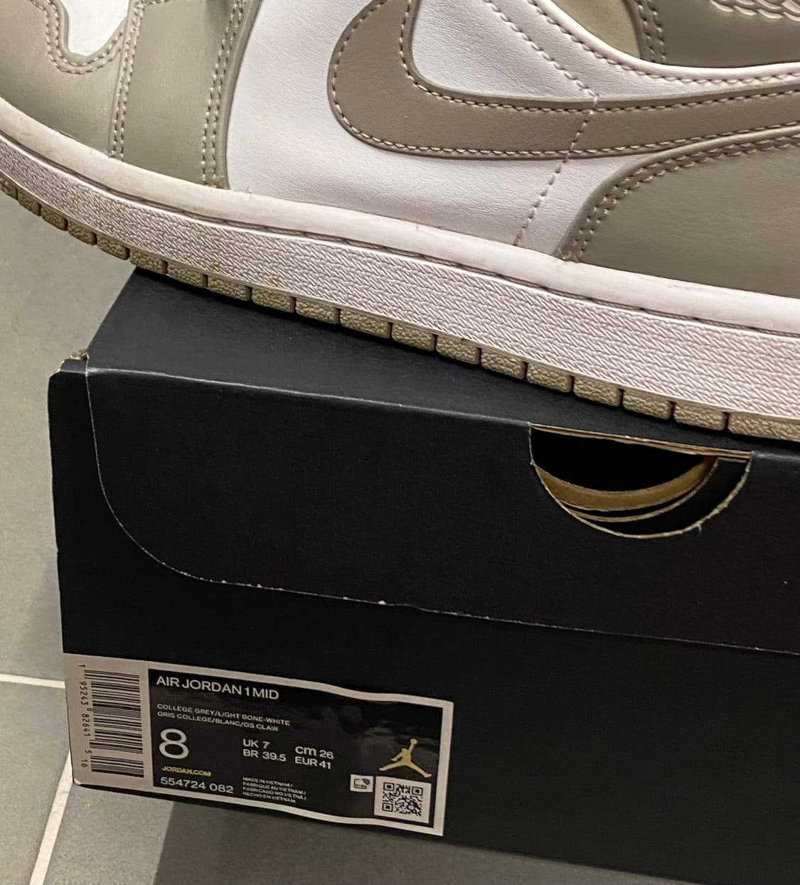 나이키 에어 조던 1 미드 컬리지 그레이 260 상품이미지7