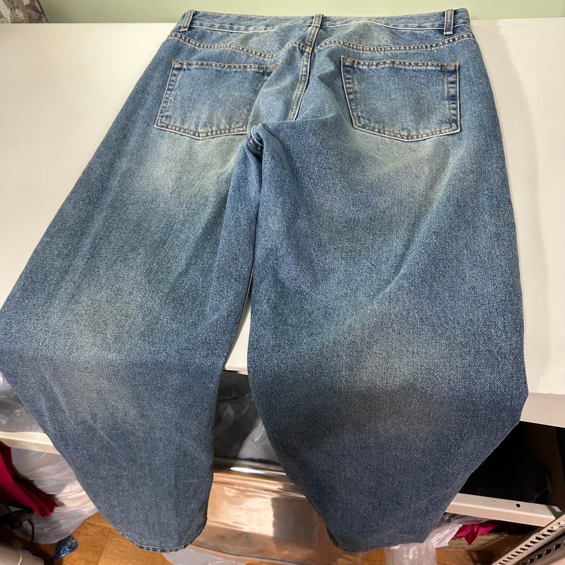 XL 유니폼브릿지 일자핏 연청워시드 데님팬츠 청바지 상품이미지5