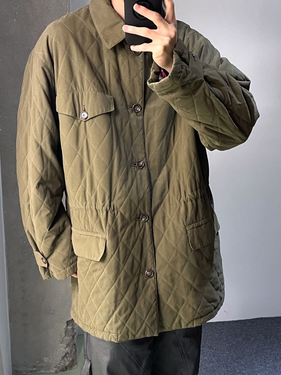 폴로 랄프로렌 90's 올리브 그린 퀼티드 자켓 상품이미지2
