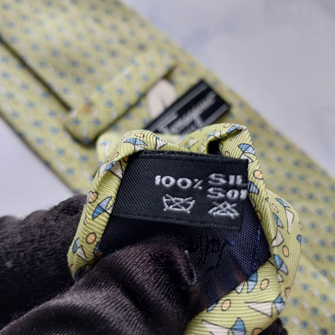 살바토레 페라가모 요트 모티브 넥타이 9.4cm A~B등급 K2177 상품이미지5