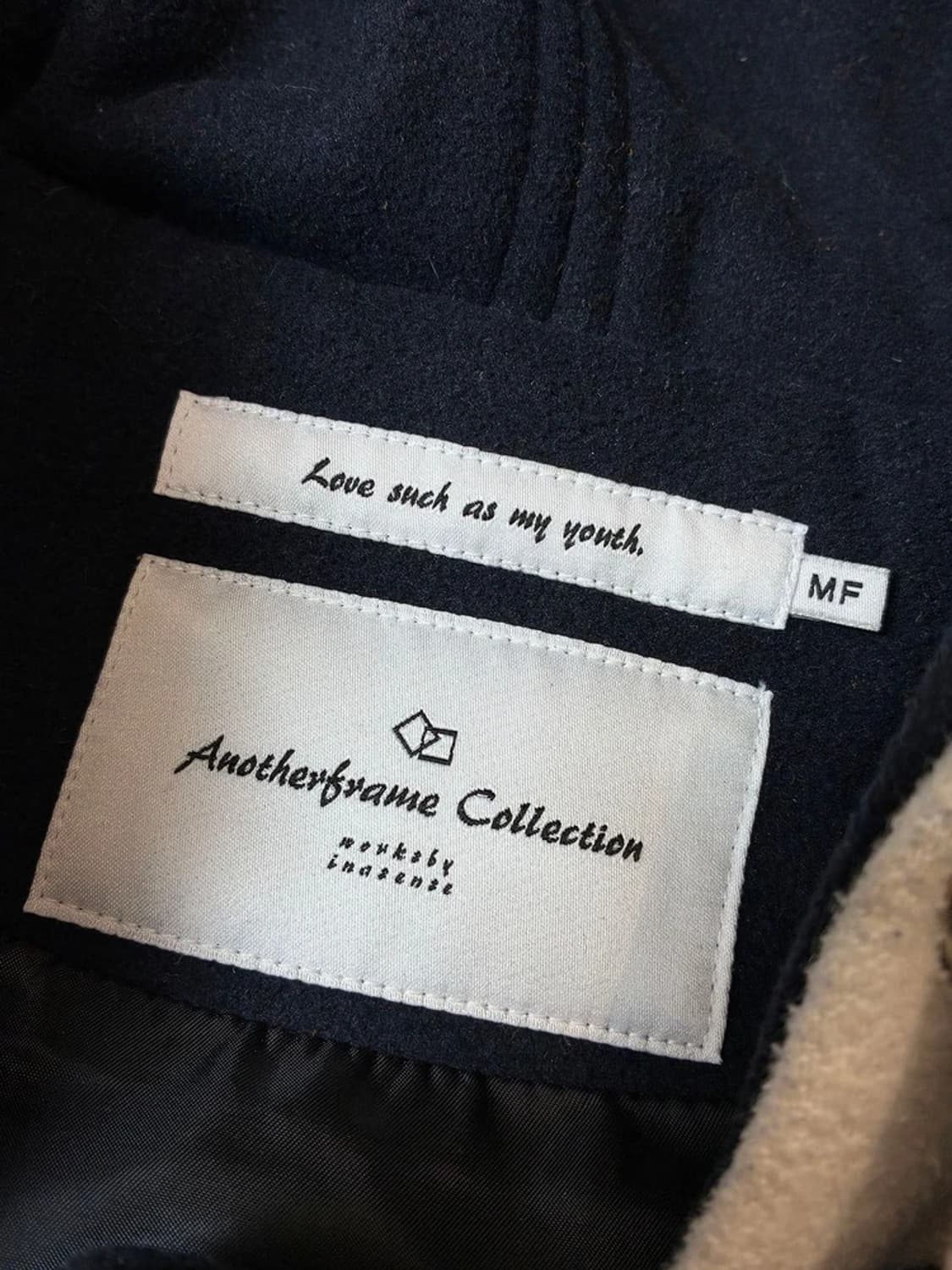 어나더프레임 울 블렌드 레터링 후디 더플 코트 PN7644 상품이미지9