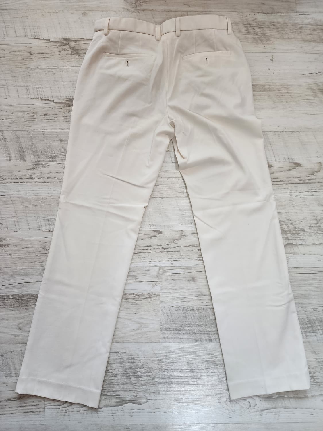 무신사 스탠다드 크림색 세미 와이드 슬랙스 팜 (32~33) 화이트 바지 상품이미지2