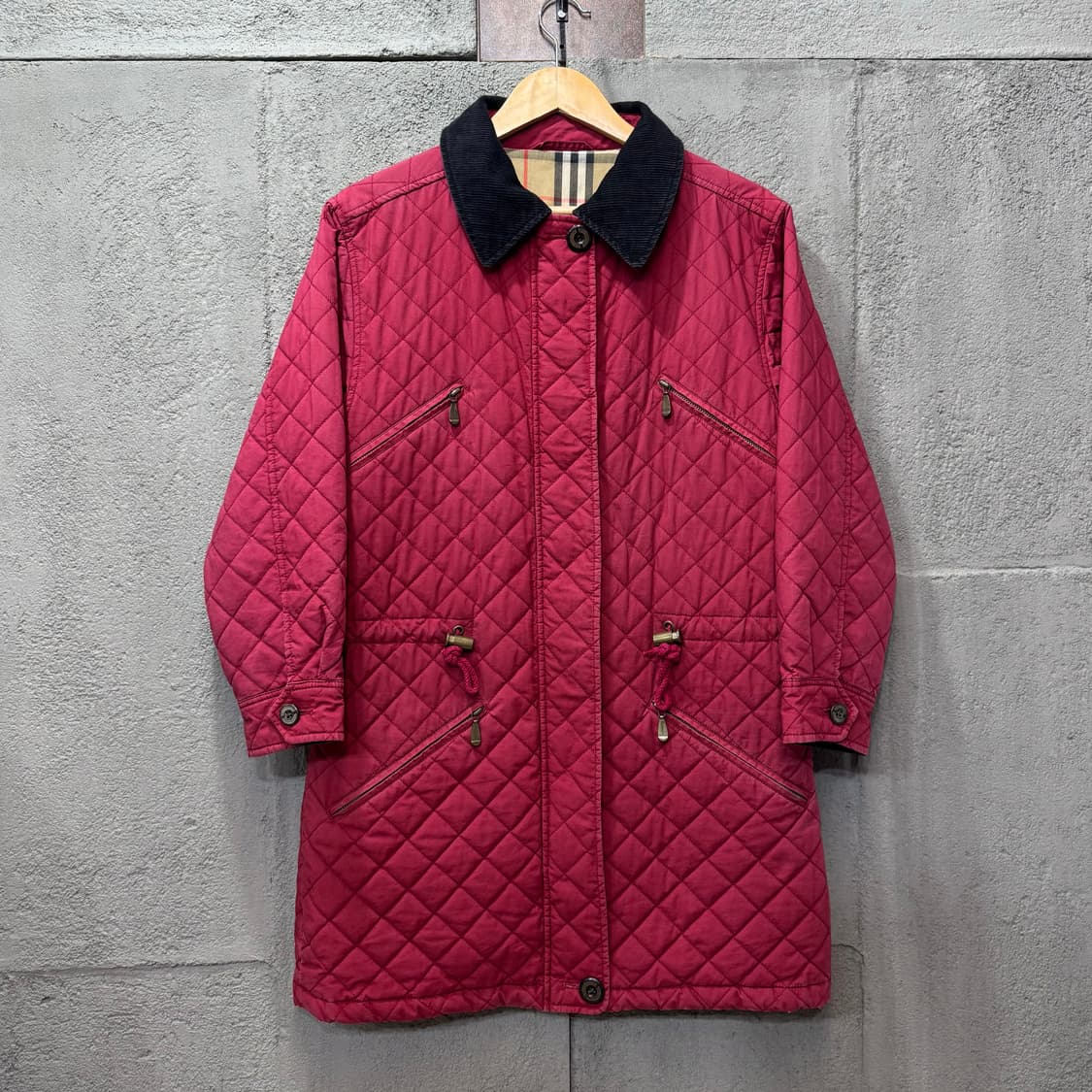 80s 버버리 우먼스 클래식 루즈 퀼팅 자켓 (S)   상품이미지1