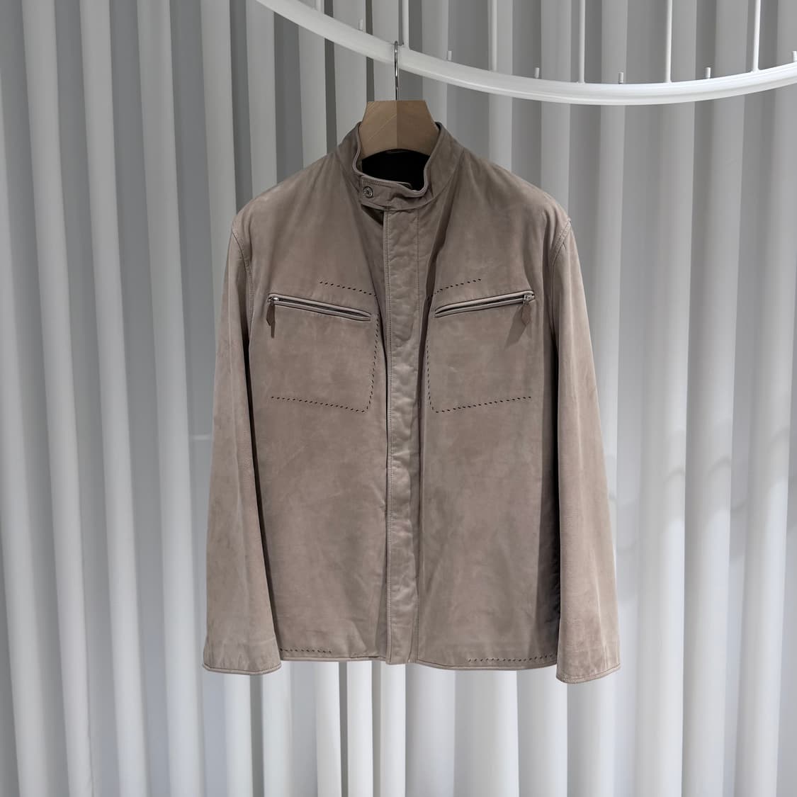 (A+/50) / 에르메스 25FW 스웨이드 카프스킨 블루종 자켓 상품이미지1