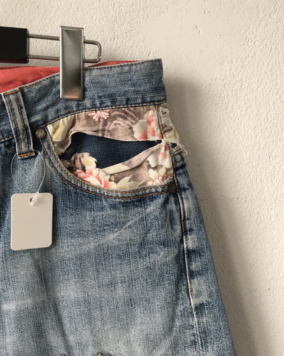 Oriental needle work denim half pants 상품이미지4