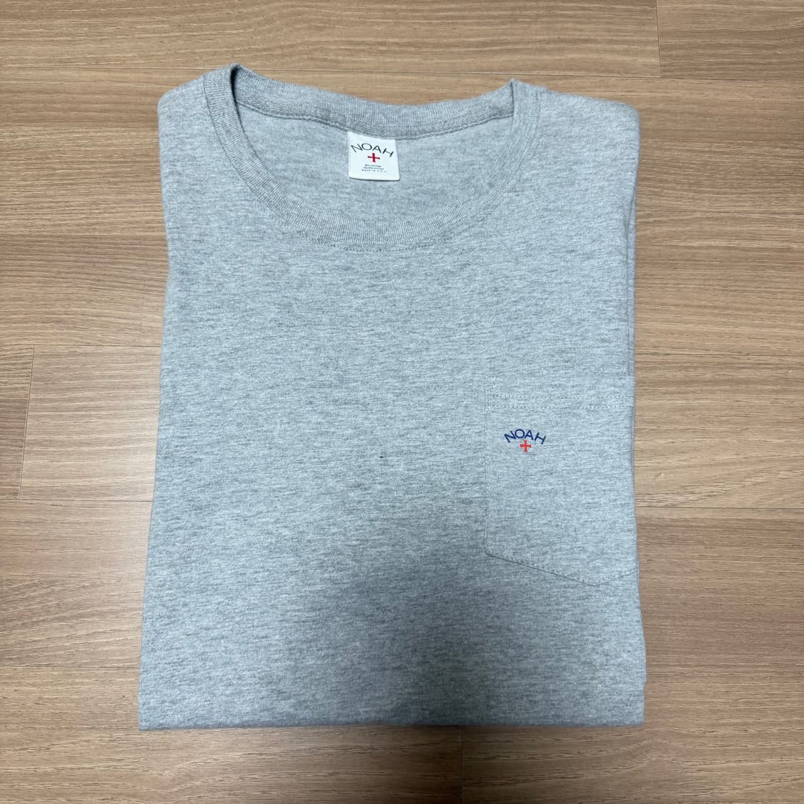 노아 noah 코어 로고 포켓 티셔츠 헤더 그레이 상품이미지2
